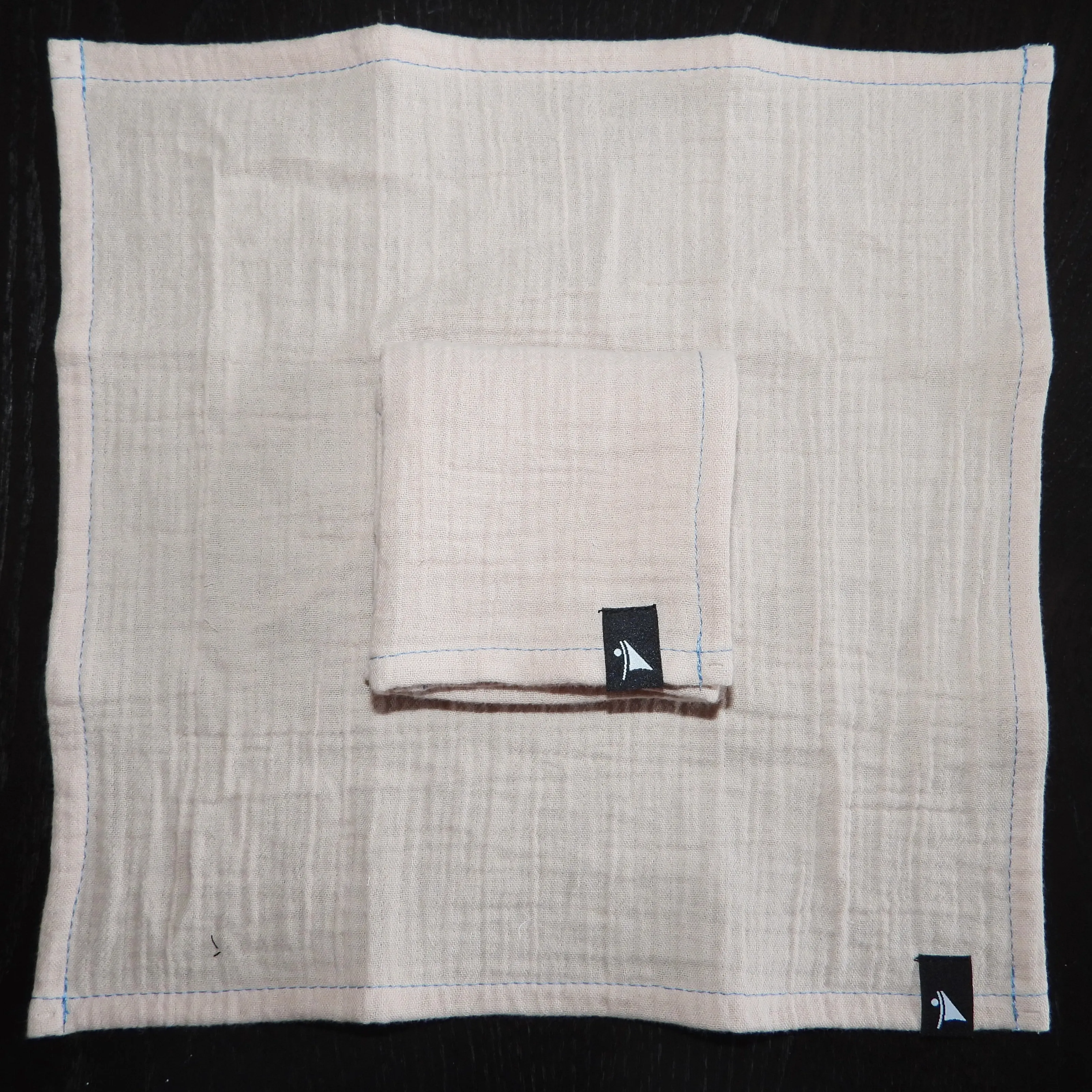 Musselin, Altrosa, blau